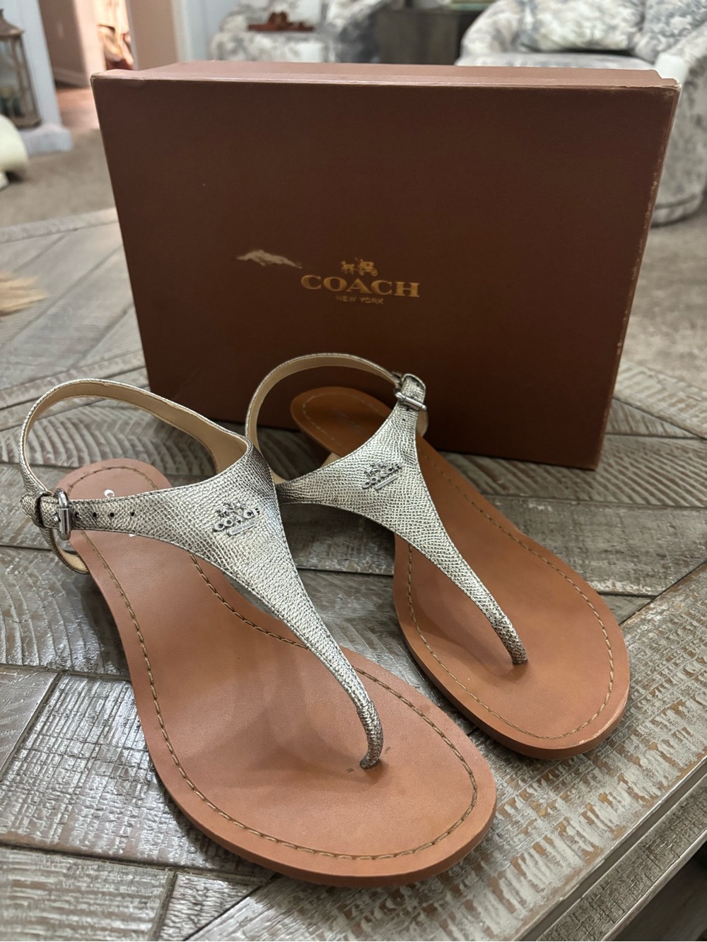 Coach Vitalia Met Crossgrain Sandals